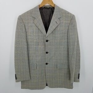 𝅺LOUIS Dell Olio Italy Wool Glen Plaid Blazer 38